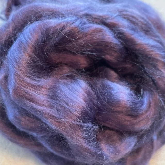 Kid Mohair Dyed Top - Fiber to Yarn